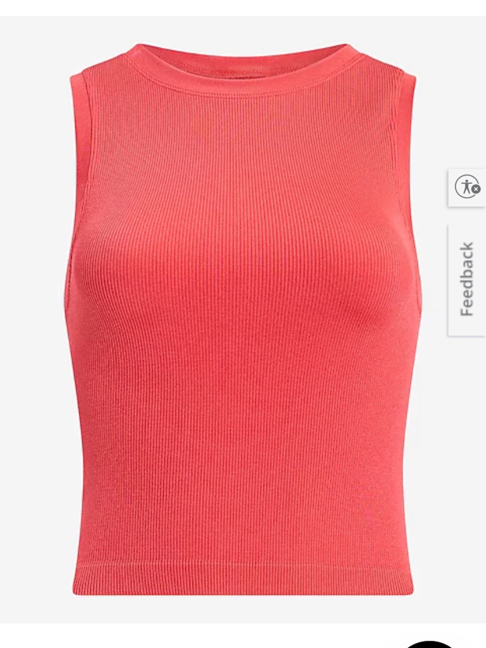 Express Body Contour Seamless Ribbed High Neck Tank Hot Coral